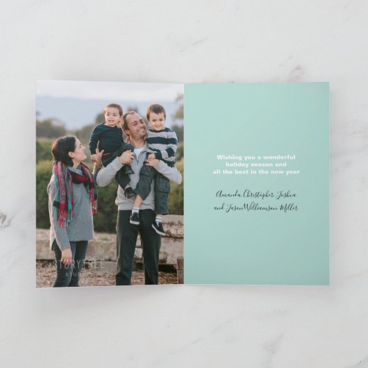 Modernes Cooles Weihnachten Script Light Green Tre (Innenseite)