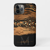 Modernes Copper-Glitzer Mit Monogramm Case-Mate iPhone Hülle (Rückseite)