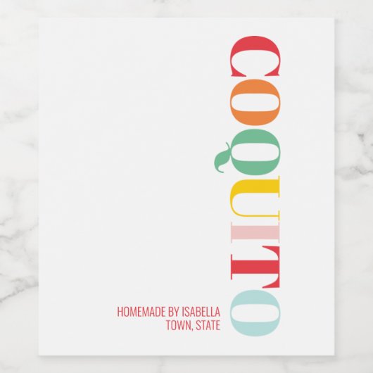 Modernes Coquito Weihnachtsweinlabel Weinetikett (Einzelnes Label)