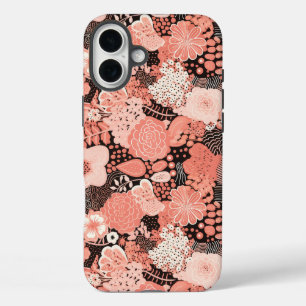 Modernes Coral Floral Gemustert iPhone 16 Plus Hülle