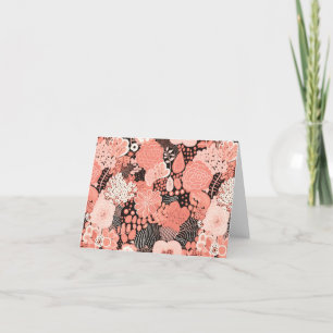 Modernes Coral Floral Gemustert Dankeskarte