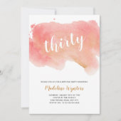 Modernes Coral Gold Wasserfarbe Einladung (Vorderseite)
