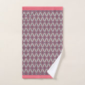 Modernes Coral Gray Ikat Muster Badhandtuch Set (Handtuch)