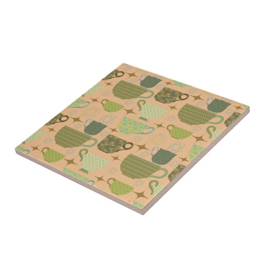 Modernes Coral Teacup aus der Mitte des Jahrhunder Fliese (Seite)