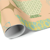 Modernes Coral Teacup aus der Mitte des Jahrhunder Geschenkpapier (Rolleneckpunkt)