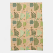 Modernes Coral Teacup aus der Mitte des Jahrhunder Geschirrtuch (Vertikal)