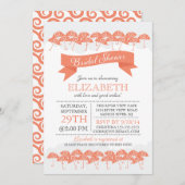 Modernes Coral Umbrella-Brautparty Einladung (Vorne/Hinten)