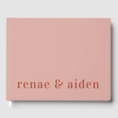 Modernes Coral Wedding Gästebuch (Vorderseite)
