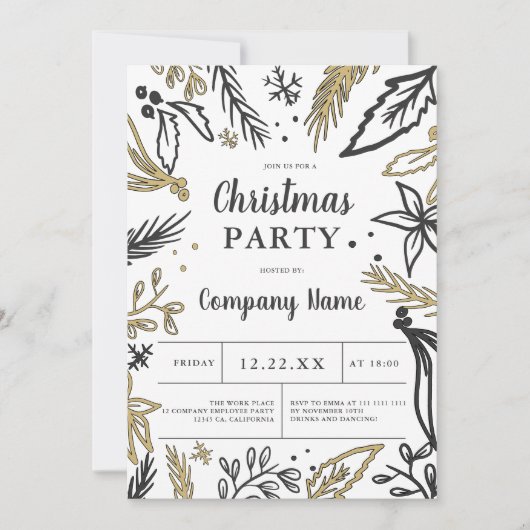 Modernes Corporate Fold Graugold Weihnachtsgeschen Einladung (Vorderseite)