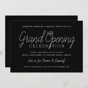 Modernes Corporate Grand Opening Simple Black Einladung