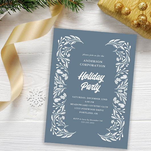 Modernes Corporate Holiday Party White Folies Einladung