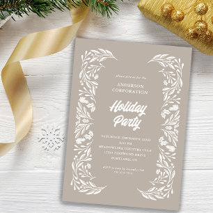 Modernes Corporate Holiday Party White Folies Einladung