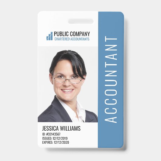 Modernes Corporate Logo Foto Mitarbeiter-ID-Abzeic Ausweis (Vorderseite)