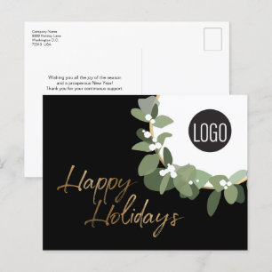 Modernes Corporate Logo Happy Holidays Kein Foto Feiertagspostkarte