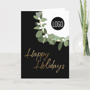 Modernes Corporate Logo Happy Holidays vertikale H Feiertagskarte
