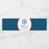 Modernes Country Fair Ferris Wheel Party Blau Wasserflaschenetikett (Einzelnes Label)