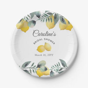 Modernes Country Lemons Boho Greenery Brautparty Pappteller