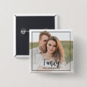 Modernes Couple Collage Foto & liebevolles Familie Button (Vorne & Hinten)
