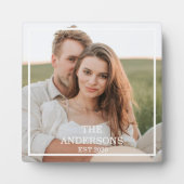 Modernes Couple Collage Foto & Minimal Familienges Fotoplatte (Vorderseite)