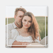 Modernes Couple Collage Foto & Minimal Familienges Magnet (Vorne)