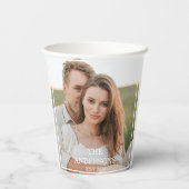 Modernes Couple Collage Foto & Minimal Familienges Pappbecher (Rückseite)