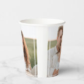 Modernes Couple Collage Foto & Minimal Familienges Pappbecher (Rechts)