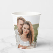 Modernes Couple Collage Foto & Minimal Familienges Pappbecher (Vorderseite)