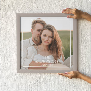 Modernes Couple Collage Foto & Minimal Familienges Poster