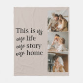Modernes Couple Family Foto & Family Quote Fleecedecke (Vorderseite)