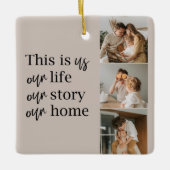 Modernes Couple Family Foto & Family Quote Keramikornament (Vorderseite)