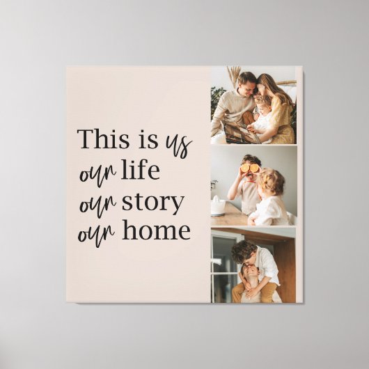 Modernes Couple Family Foto & Family Quote Leinwanddruck (Vorderseite)