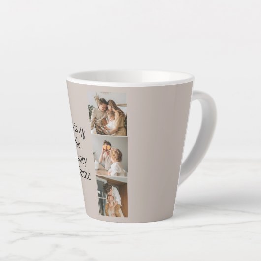 Modernes Couple Family Foto & Family Quote Milchtasse (Rechte Ecke)
