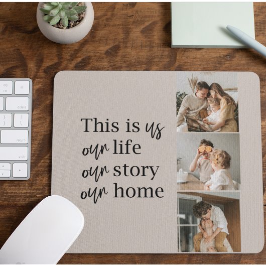 Modernes Couple Family Foto & Family Quote Mousepad