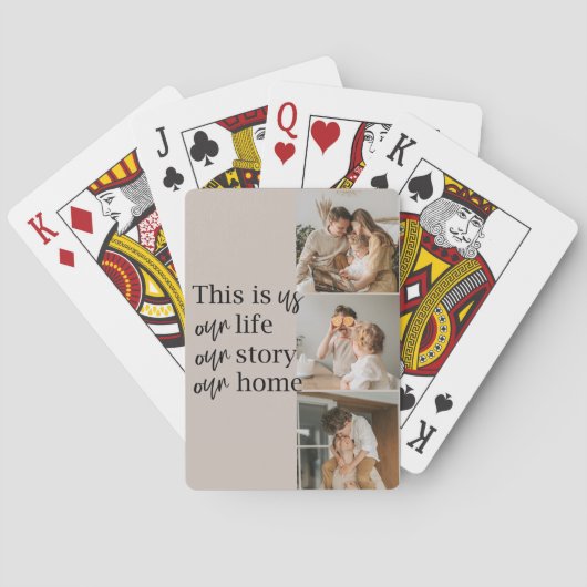 Modernes Couple Family Foto & Family Quote Spielkarten (Rückseite)