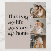 Modernes Couple Family Foto & Family Quote Weinetikett (Einzelnes Label)