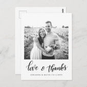 Modernes Couple Foto Liebe & dank Script Postkarte (Vorne/Hinten)