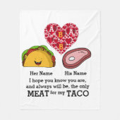 Modernes Couple-Taco und Fleischliebhaber maßgesch Fleecedecke (Vorderseite)