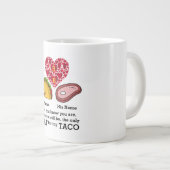 Modernes Couple-Taco und Fleischliebhaber maßgesch Jumbo-Tasse (Vorderseite Rechts)