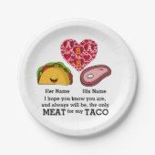 Modernes Couple-Taco und Fleischliebhaber maßgesch Pappteller (Vorderseite)