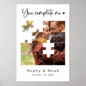 Modernes Couple Wedding Foto | Foto Puzzle Poster (Vorne)
