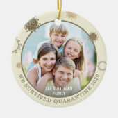 Modernes COVID-19 Wir überlebten Quarantine-Foto Keramik Ornament (Vorne)