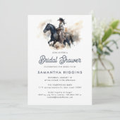 Modernes Cowgirl Horse Reittier Brautparty Einladung (Stehend Vorderseite)