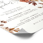 Modernes Cream Boho Cupcake Menü Hochzeitszeichen Poster (Ecke)