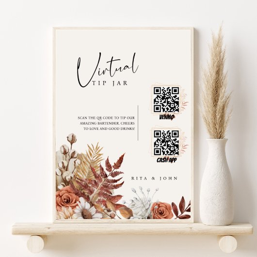 Modernes Cream Boho Tippen Sie Ihrem Barkeeper Hoc Poster