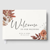 Modernes Cream boho Wedding Foil Gästebuch (Vorderseite)