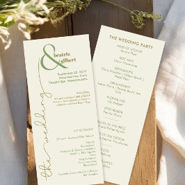 Modernes Cream- und Green Minimalistisch Wedding P