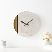 Modernes, cremig-neutrales Elfenbeingoldmarmormust Große Wanduhr (Zuhause)