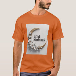 Modernes Crescent Eid Al Fitr Mubarak Hemd für Män T-Shirt