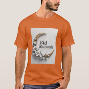 Modernes Crescent Eid Al Fitr Mubarak Hemd für Män T-Shirt