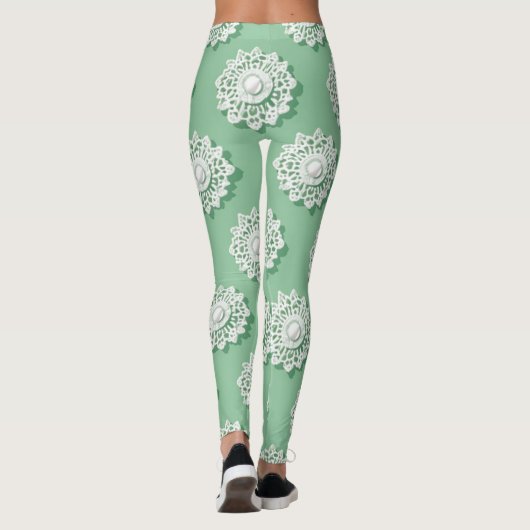 Modernes Crochet-Stickereimuster Leggings (Rückseite)